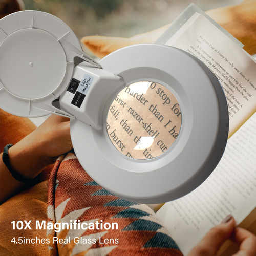 Lámpara De Aumento Led Lámpara De Escritorio Con Lupa 10x Le