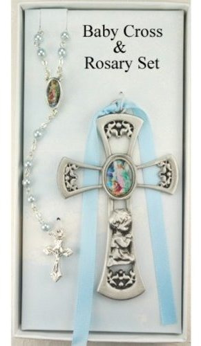 Cierre De Seguridad - Boy Cross With Guardian Angel Rosary S