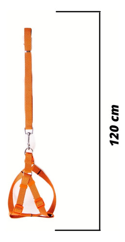 Coleira Corporal Para Cachorro Pet Com 1,20 Mt Cor Laranja