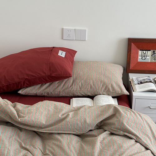 Cecilia-orange - Cama De 1,8 M, Tipo Lençol De Quatro Peças
