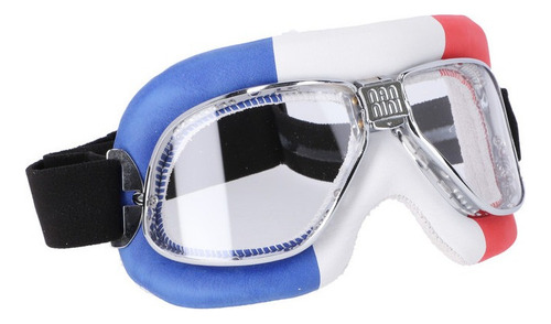 Lentes Deportivos Goggles Tacticos Motociclismo Ajustables Color De La Lente Espejo Cristal Transparente Anti Fog Color Del Armazón Rojo/ Azul/ Blanco