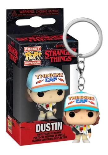 Boneco Funko Pop Chaveiro Dustin Stranger Things Netflix