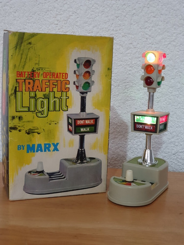 Semáforo Traffic Light By Marx Vintage Con Caja 1960 . (Usado)