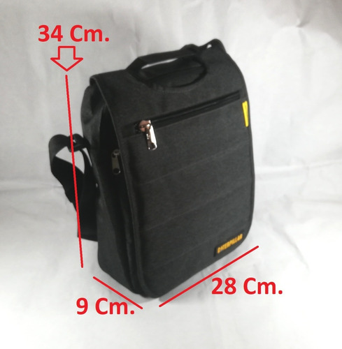 Imagen 8 de 8 de Morral Caterpillar Porta Tablet iPad Hasta 12 Pulgadas Plomo