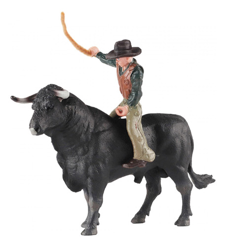 Figura De Vaquero Con Toro, Figura De Cabalgata En Miniatura