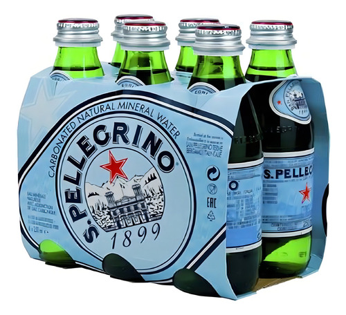 Agua San Pellegrino Mineral Com Gás 250ml - Pack Com 6 Unid