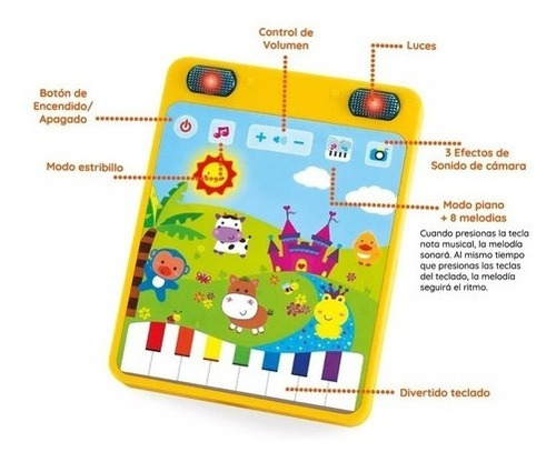 Imagen 3 de 5 de Tablet Infantil Didactica Actividades Luz Sonido Ok Baby Edu