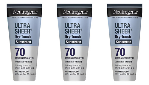 Neutrogena Ultra Sheer Dry-touch Sunscreen, Spf 70, 3 Pzs