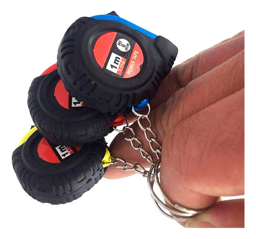 Pack 3 Llavero Cinta Métrica De Acero Flexómetro 1 Metro