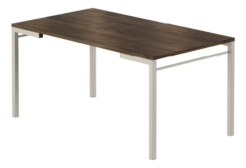 Mesa De Jantar Tampo Legno E Tubos Prata 1579 Carraro Cor da tampa Marrom-escuro