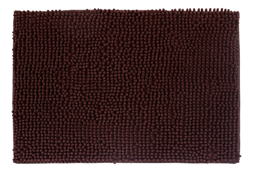 Tapete De Baño Dib Shaggy Silk 50x80 Cm Colores Color Marrón