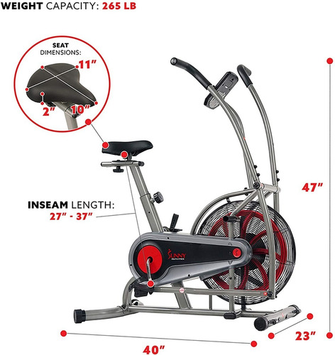 Imagen 5 de 7 de Sunny Sf-b2916 Bicicleta Estatica De Aire Aire Tren Superior