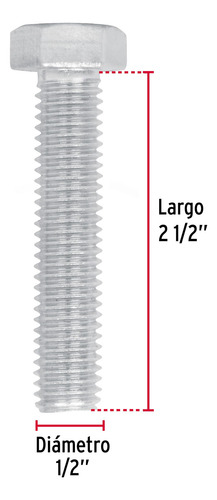 Tornillo Tipo Maquina 1/2'' X 2 1/2'' Bolsa 20pz Fiero 44595