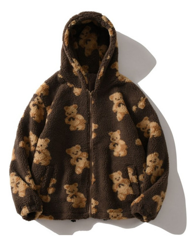 Sudadera Con Capucha De Forro Polar Y Estampado De Osos