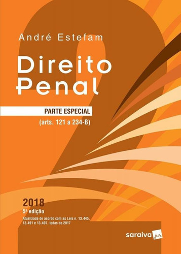 Direito Penal - Vol 2 Estefam - Saraiva, De Andre Estefam. Editora Saraiva, Capa Mole, Edição 5 Em Português