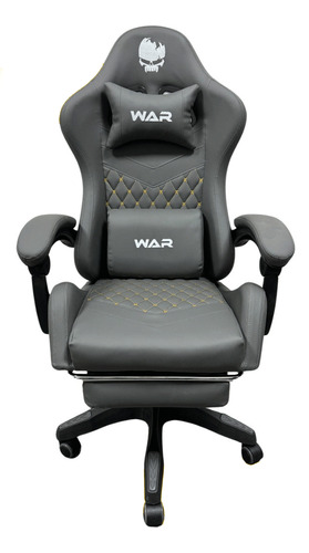 Cadeira de escritório WAR Wgc200 gamer ergonômica  cinza com estofado de pu