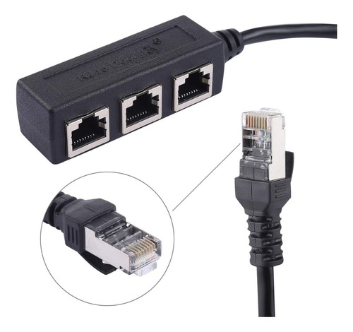 Divisor De Red Ethernet Lan / Extensor Rj45 1 A 3 Puertos