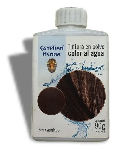  Tintura En Polvo Egyptian Henna Color Al Agua Pote 90g Tono Nº4 Chocolate