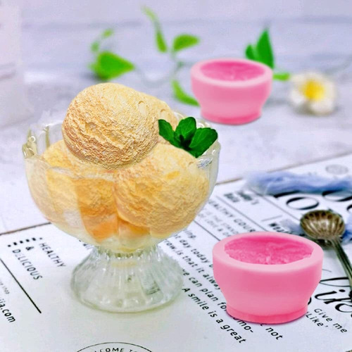 Molde Para Fazer Velas, 2 Moldes Em Forma Bola De Sorvete 3d
