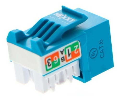 Conector Keystone Jack Cat6 Rj-45 Hembra Nexxt Azul Tipo 110