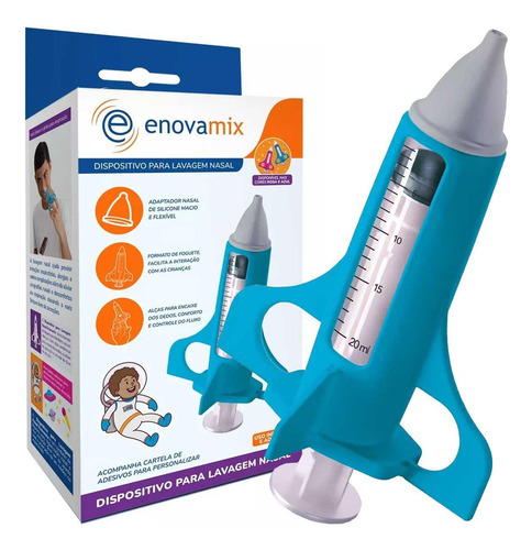 Dispositivo Para Lavagem Nasal Infantil Seringa De 20ml Azul