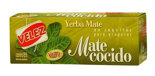 Mate Cocido Velez Yerba Mate En Saquitos 3 Cajas X 25ucu $ab