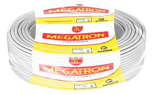 Cabo Flexivel Megatron 2,5mm Branco X 100m Em Rolo