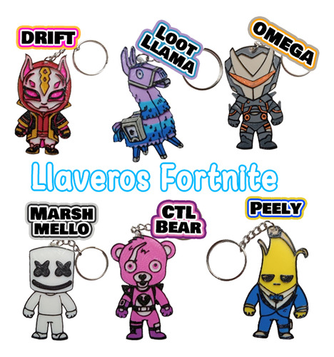 10 Llaveros 3d Souvenir: Fortnite Personajes - Sd3d.store