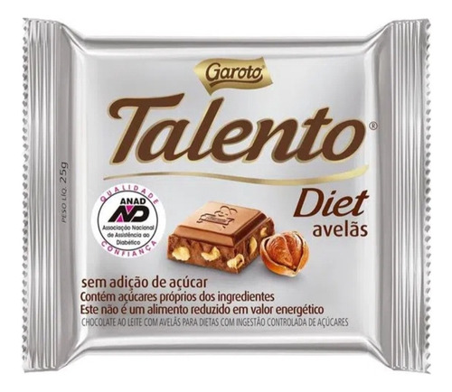 Chocolate Talento Diet 15un Garoto 1cx