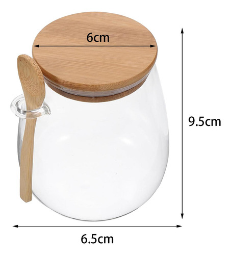 Tarro De Vidrio Para Despensa Con Cuchara De Madera, 600ml