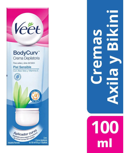 Veet Body Curv Crema Depilatoria Para Axilas Y Bikini 100ml 