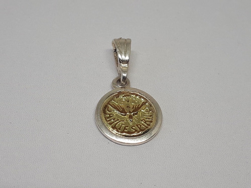 Imagen 3 de 8 de Dije Plata Y Oro Espiritu Santo Chico 12mm