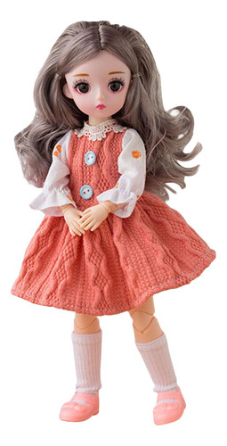 Boneca 1/6 Bjd 12 Bolas Articula, Com Roupas, Laranja