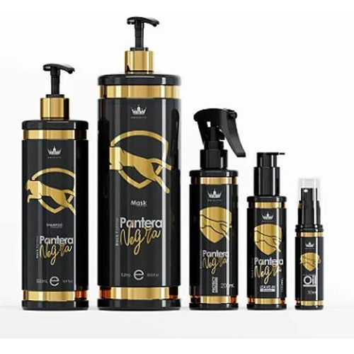 Coleção Pantera Negra Gold + Shampoo + Mascara + Leave-in