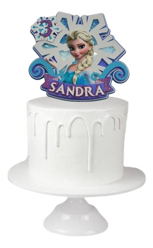 Cake Topper Shaker Letrero Para Pastel Fiesta De Frozen Elsa