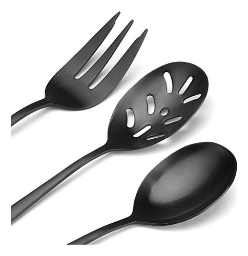 Set De Servir Negro Mate Sharecook De 5 Piezas De Acero Inox