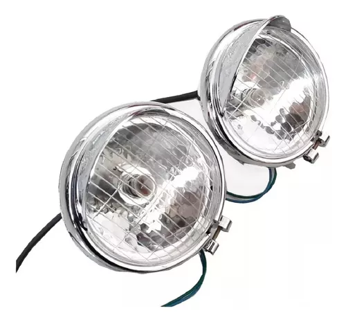 Faro Delantero Y Juego Faros Auxiliares Motos Tipo Chopper