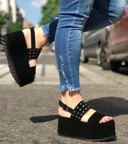 Sandalias Mujer Gamuza Tachas Dia Promo | MercadoLibre