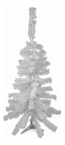 Árbol De Navidad 90cm Pie De Plástico Arbolito Navideño Color Blanco