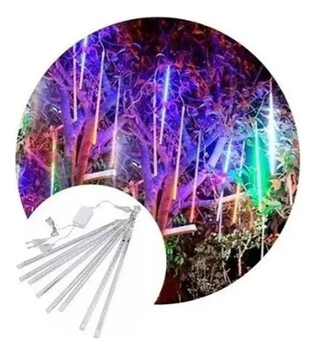 Luces Led Guirnalda Lluvia Meteoro  Navidad Multicolor 50cm