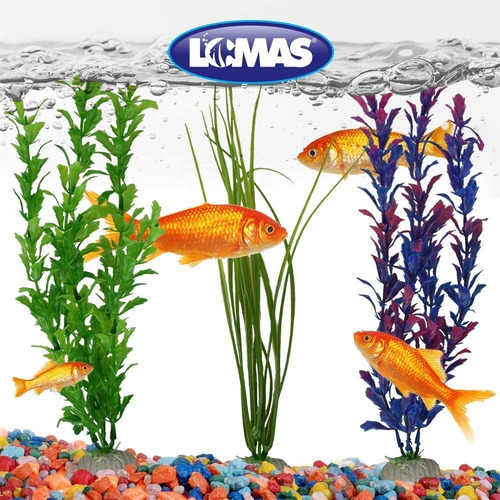 Imagen 2 de 5 de Plantas Artificiales Para Acuario De 30 Cm 6 Piezas Pecera