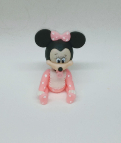 Adorno Para Torta Minni Bebe En Porcelana Fría