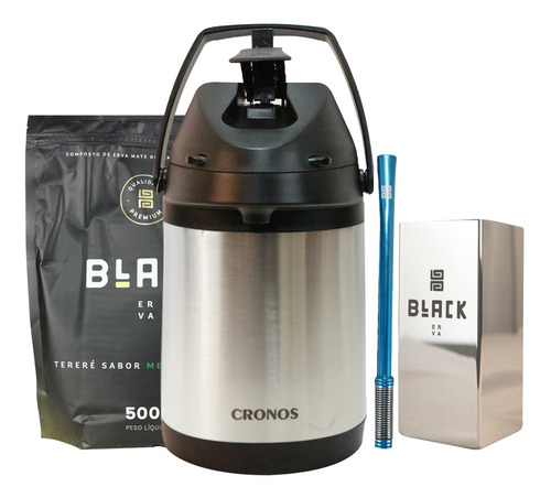 Imagem 1 de 1 de Kit Tereré Copo Inox Garrafa Cronos Bomba Gold- Premium
