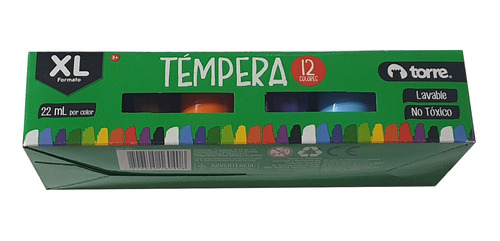 Tempera Torre Xl 12 Colores Lavable