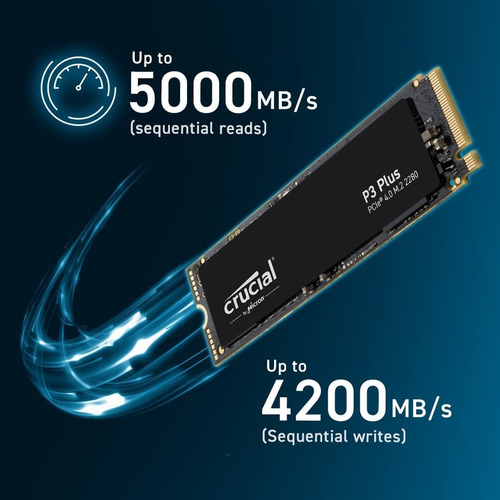 Ssd Crucial P3 Plus Pcie 4.0 De 1 Tb, Nvme M.2 En 3d, 5000 M