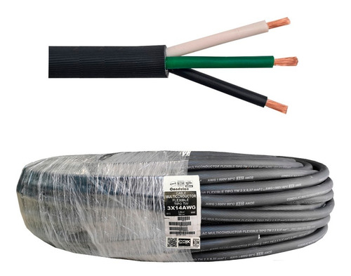 Cable Uso Rudo 3 X 14 Cobre X 10 Metros