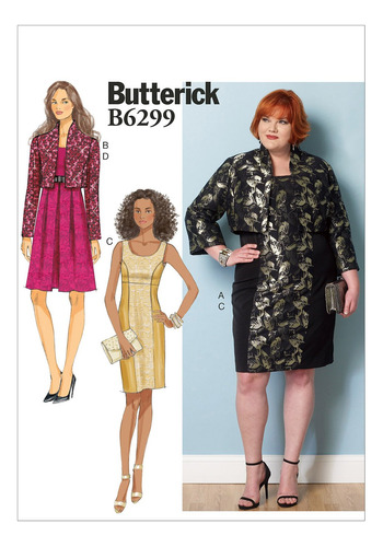 Mccall 's Patterns Butterick B6299 Talla Vestido Chamarra Rr