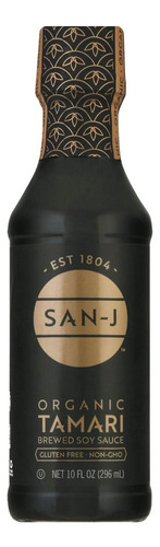 San-j Salsa De Soja Tamari, Grano Entero, Sin Trigo, 10 Onza