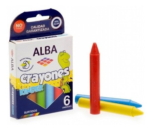 Crayon Escolar Jumbo Alba Kinder X6 Colores