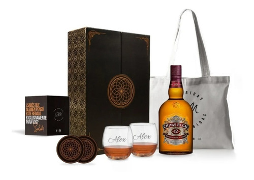 Box Chivas Regal 12 Años + 2 Vasos Personalizados. P/regalo!